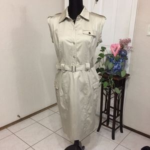 Calvin Klein  Khaki Utility Dress (size 10) (G1)